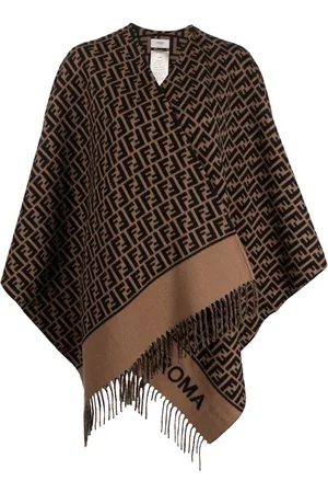 Fendi Poncho con logo FF estampado