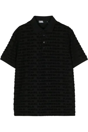 Karl Lagerfeld Playera tipo polo con monograma afelpado