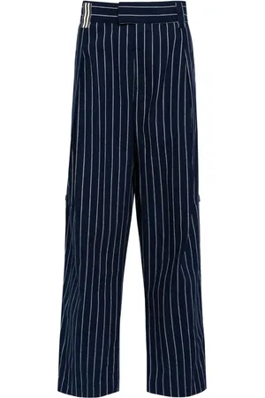 Marina Yee Pantalones anchos con motivo de rayas diplomáticas