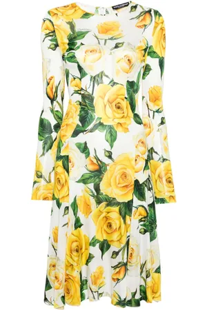 Dolce & Gabbana Vestido midi con diseño acampanado y estampado floral