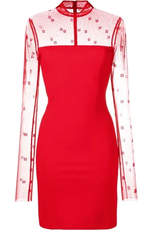 Givenchy Vestido manga larga con paneles de tul