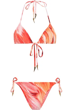 Roberto Cavalli Bikini con estampado de pluma