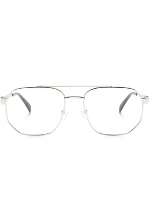 Alexander McQueen Lentes con armazón estilo piloto y detalle Skull