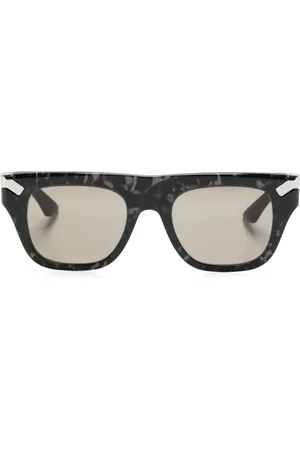 Alexander McQueen Lentes de sol con armazón cuadrada estilo carey