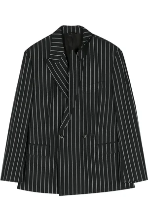 Marina Yee Blazer con doble botonadura y motivo de rayas