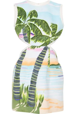 Marine Serre Vestido corto con estampado de jacquard