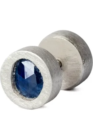 PARTS OF FOUR Arete en plata de ley con detalles de zafiro