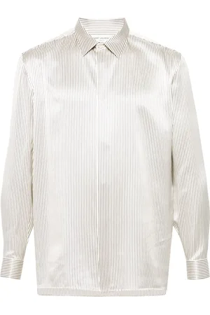 Saint Laurent Camisa de seda con motivo de rayas