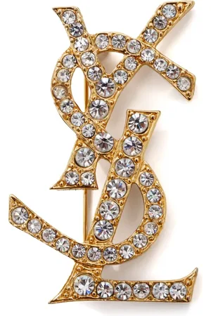 Saint Laurent Broche YSL con detalles de strass