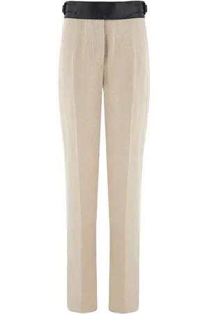 Salvatore Ferragamo Pantalones de vestir con cinturón en contraste