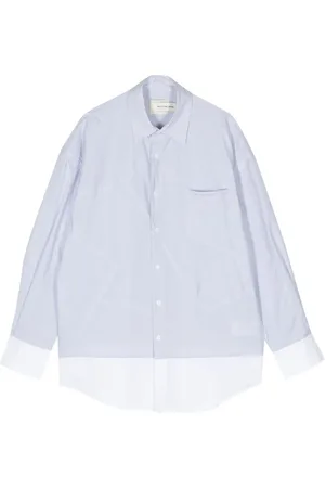 Feng Chen Wang Camisa con logo bordado y diseño patchwork