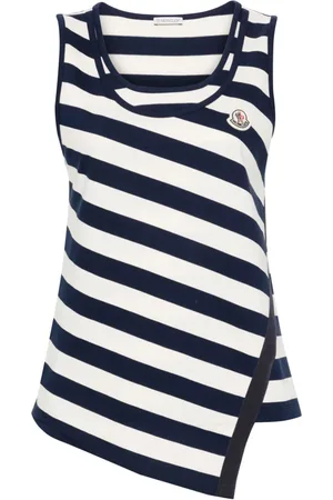 Moncler Camiseta asimétrica con motivo de rayas