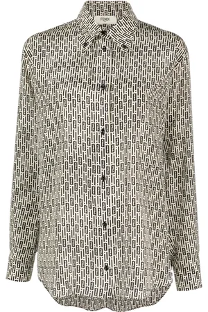 Fendi Camisa de seda con FF estampado