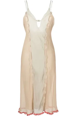 Fendi Vestido midi con cuello redondo