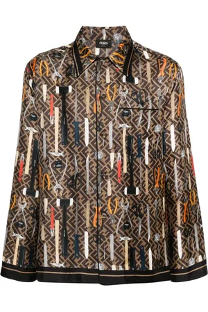 Fendi Camisa de seda con estampado gráfico