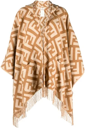 Fendi Poncho de cachemira con motivo FF en jacquard