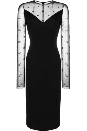 Givenchy Vestido midi con logo en jacquard