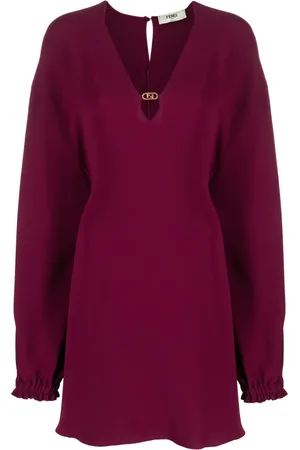 Fendi Vestido corto de seda Cady