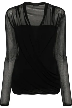 Givenchy Blusa cruzada de malla