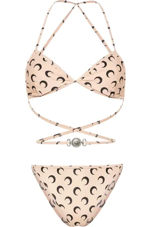 Marine Serre Bikini con motivo Crescent Moon