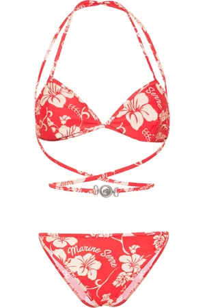 Marine Serre Bikini con estampado floral