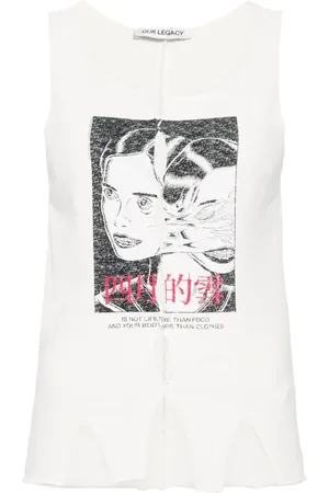 OUR LEGACY Top con estampado Race Twins