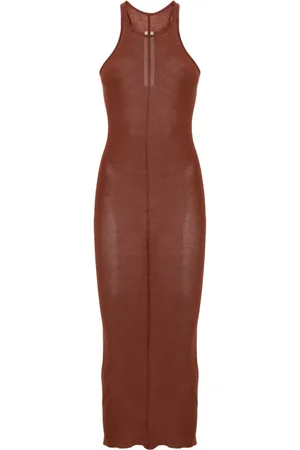 Rick Owens Vestido tejido de canalé sin mangas