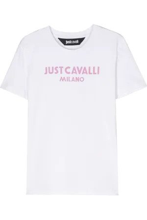 Roberto Cavalli Playera con logo estampado y cuello redondo