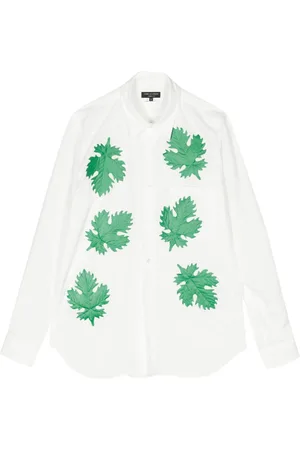Comme des Garçons Camisa con apliques Leaves