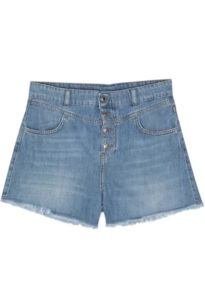 Liu Jo Shorts de mezclilla con flecos