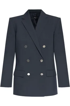 THEORY Blazer con doble botonadura y hombreras