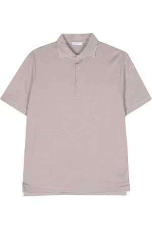 Boglioli Playera tipo polo con rayas en el cuello