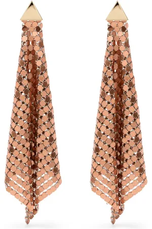 Paco rabanne Aretes con dije de cota de malla