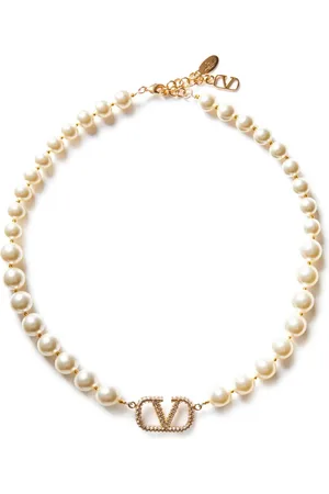 VALENTINO GARAVANI Collar con perlas y motivo VLogo Signature