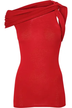Rick Owens Top tejido con cuello retorcido