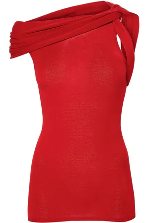 Rick Owens Top tejido con cuello retorcido