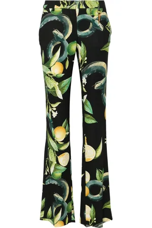 Roberto Cavalli Pantalones de vestir con estampado Lemon
