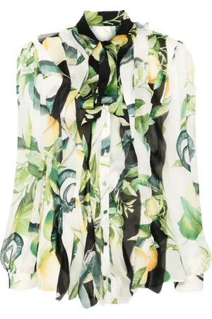 Roberto Cavalli Camisa de seda con estampado Lemon