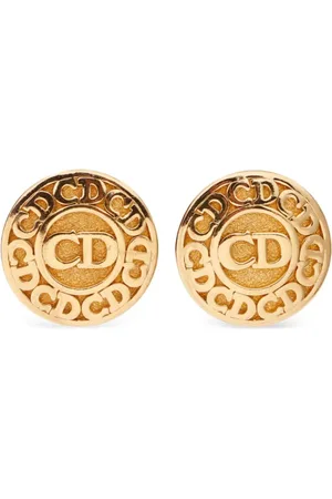 Dior Aretes de clip con letras del logo