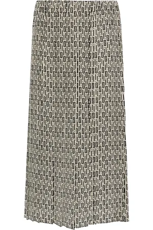Fendi Falda midi de seda con estampado gráfico