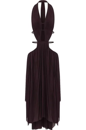 Serafini Vestido drapeado con aberturas