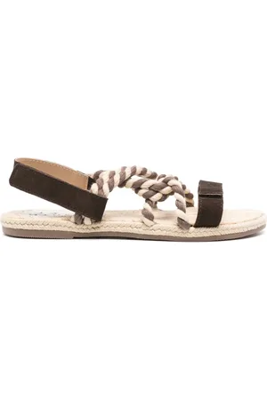 MANEBI Sandalias de gamuza con logo en relieve