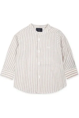 FAY Camisa con rayas estampadas y logo bordado