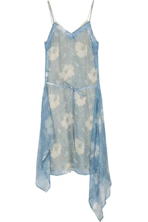Plan C Slip dress de seda con estampado floral