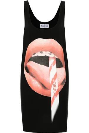 Fiorucci Vestido corto con estampado gráfico