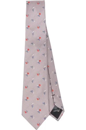 Paul Smith Corbata de seda con bordado floral