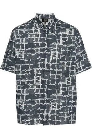 Fendi Camisa con estampado deshilachado