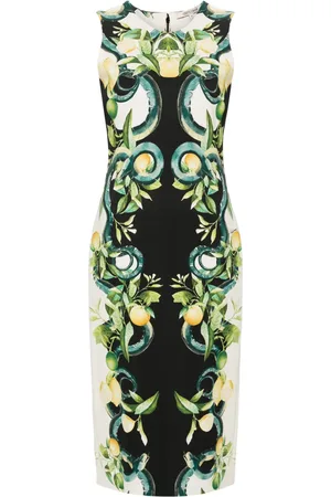 Roberto Cavalli Vestido midi con limones estampados