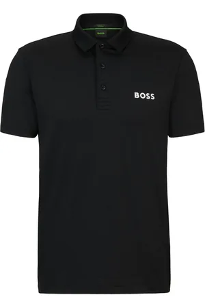 HUGO BOSS Playera tipo polo con logo estampado en jacquard