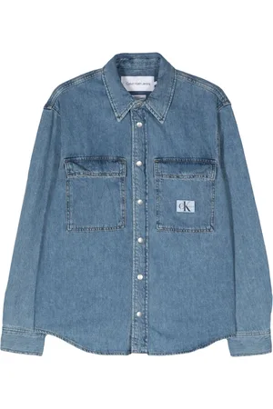 Calvin Klein Camisa de mezclilla con parche del logo